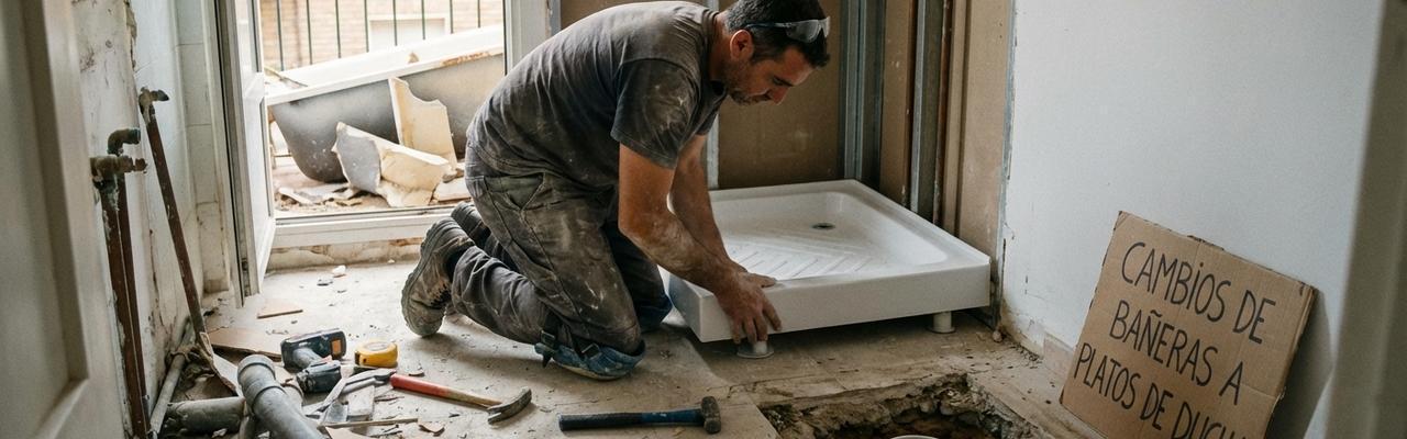 Cambios de bañeras a platos de ducha en Portugalete